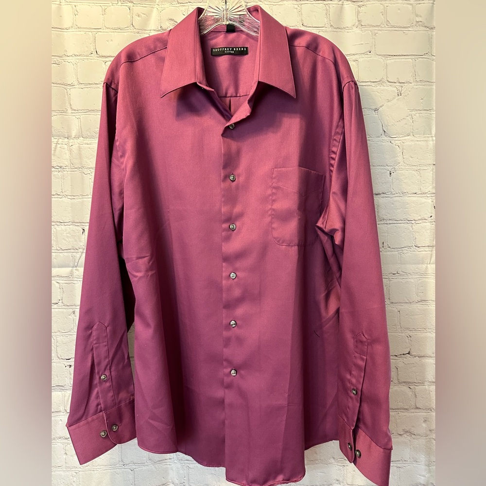 EUC Geoffrey Beene fitted men’s dress shirt size 17 34/35